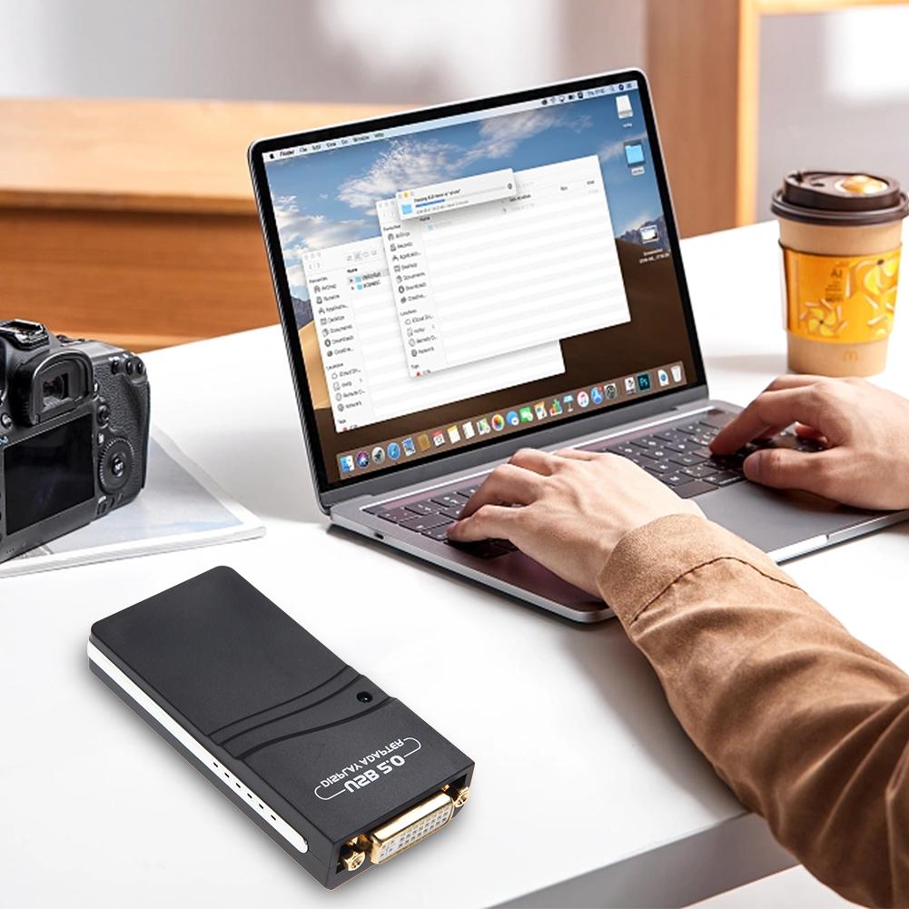 1920*1080 Universal Video Graphics Card Adapter Extend/Mirror Mode USB 2.0 To DVI/VGA/HDMI-Compatible External Graphic Adapter