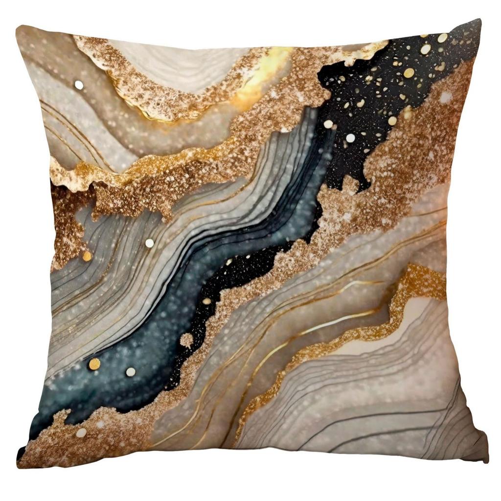 Marble Black Gilt Pillow Home Sofa Cushion Pillow Case Ornament Premium Durable Quality Useful Practical Reliable