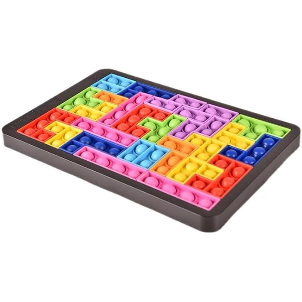 Игровой кубик Pop It Тетрис, комбинируемый, милая игрушка для снятия стресса, сжимаемая, развивающая игрушка, декомпре...