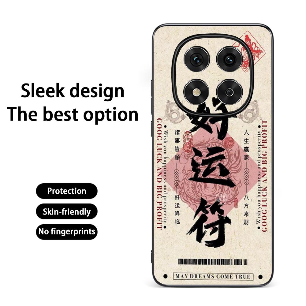 

Chinese word lucky fashion design Phone Case For Redmi Note 14 13 12 11 Pro Plus S 5G 14C A3 Soft Black Phone Cover Redmi Note12ProPlus