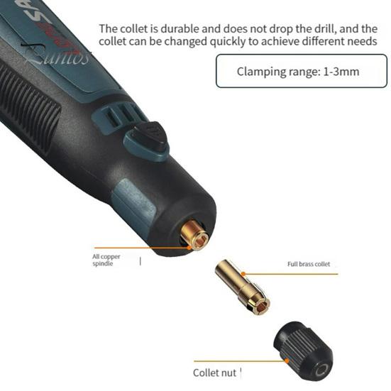 1 Set Helpful 3 Gear Adjustable Ergonomics Micro Grinder Mini Electric Drill Grinder Rotary Tools for Workshop