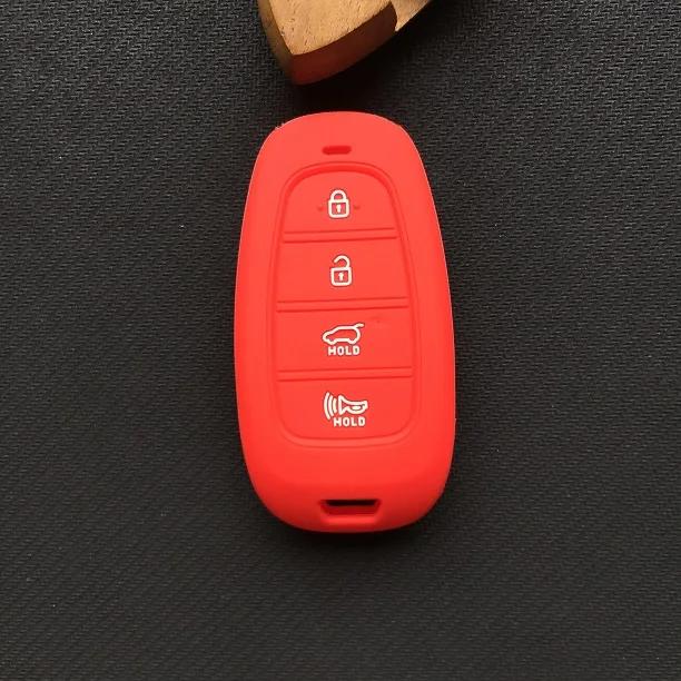 Silicone Car Key Cover Case For Hyundai New Shengda/Ge Rui Santa Fe Ix45 Car Key Cover 4 Button Porta Llaves Pared Casa