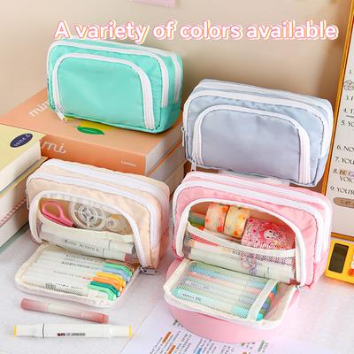 Kawaii Pencil Case Large Capacity Aesthetic Pen Bag Holder Bag Children Pen Case School Office Supplies Korean Stationery