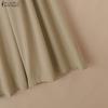 ZANZEA Women Casual Elastic Waist Solid Color Loose Wide Leg Pants