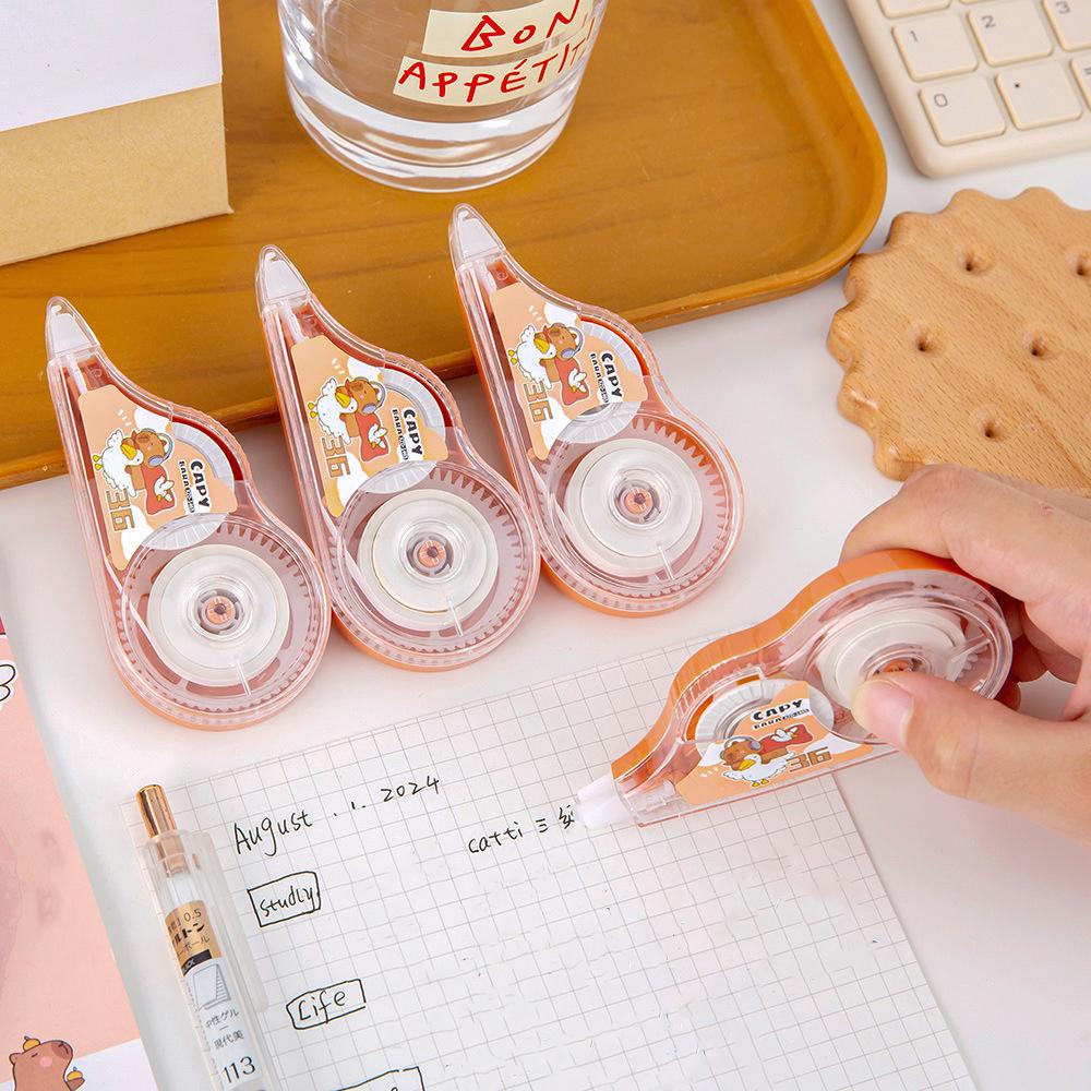 1 Piece Mini Cartoon Capybara Large Capacity Correction Tape Tools School Office Corrector Stationery Supplies