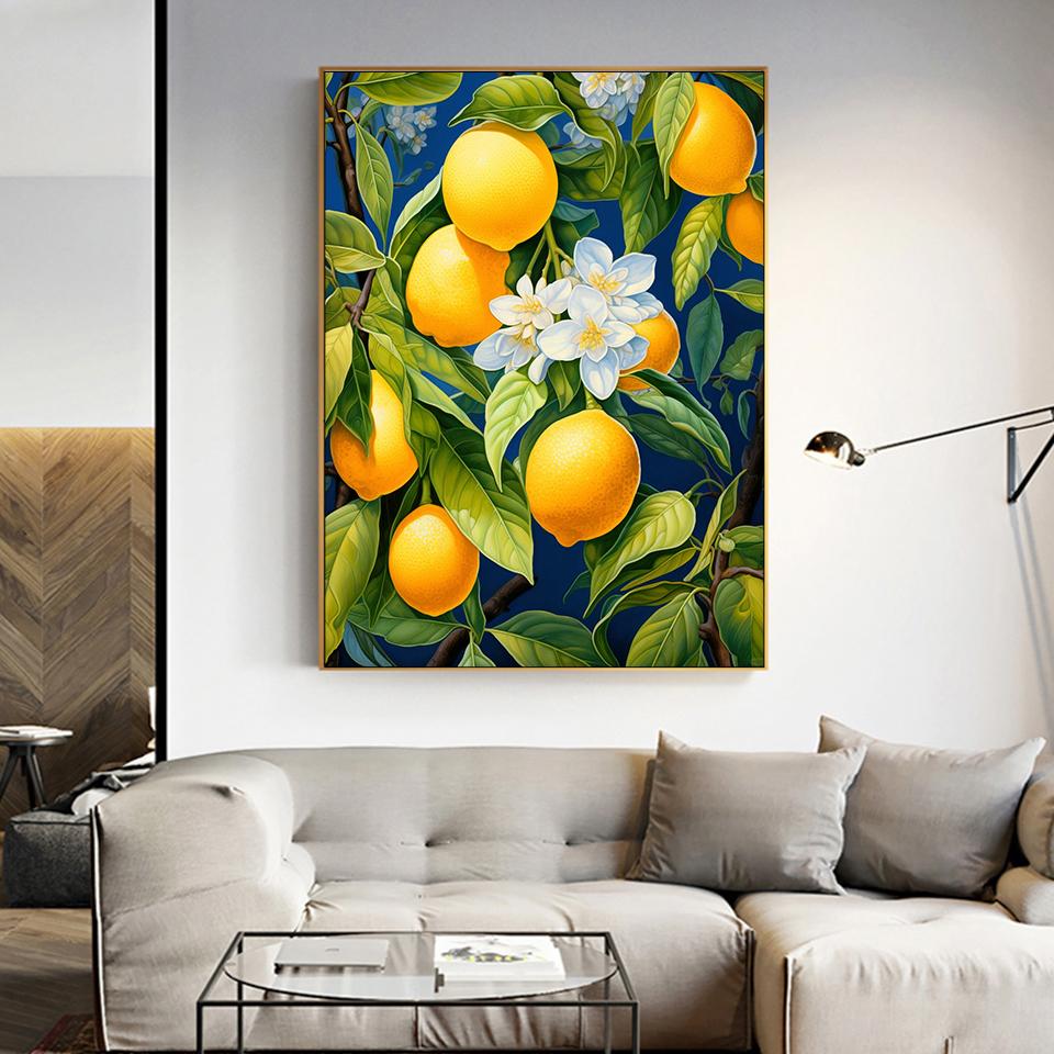 Diamond Embroidery Orange Fruit Cross Stitch Mosaic Flower Picture Of Rhinestones Painting Landscape Wall Art