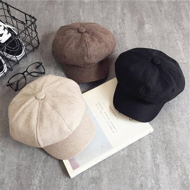 British literary and artistic octagonal hat female retro versatile beret cap casual painter hat trendy newsboy hat male