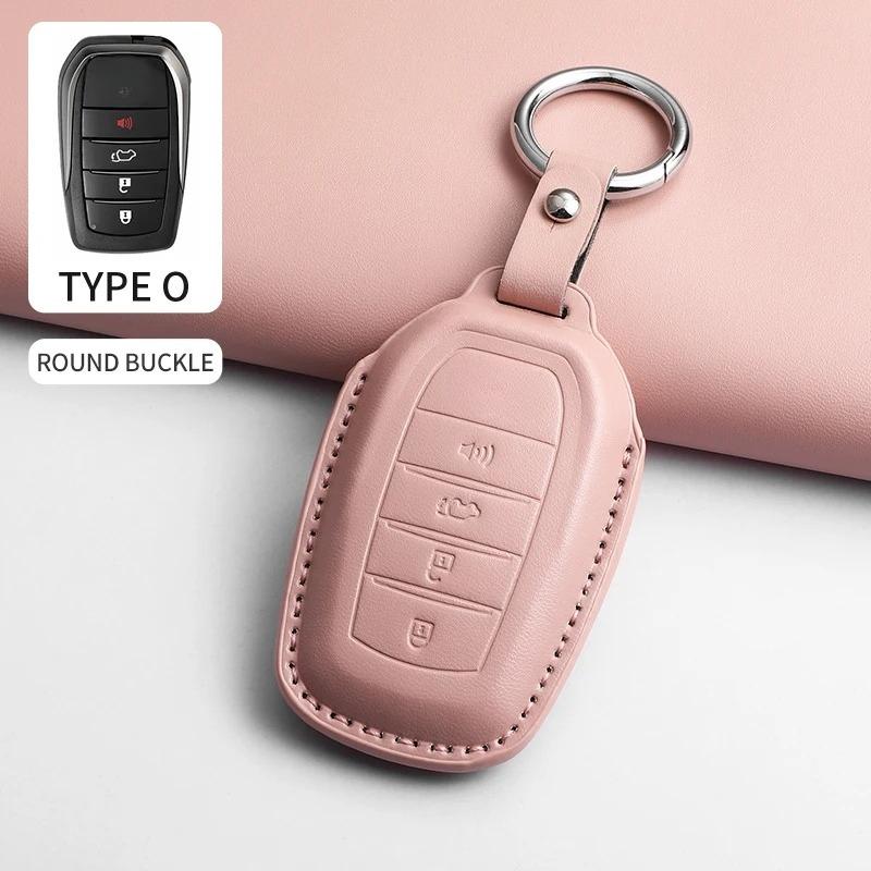 PU Car Remote Key Case Cover For Toyota Fortuner CHR Hilux Camry Land Cruiser 200 RAV4 Highland Corolla Crown Keychain Holder
