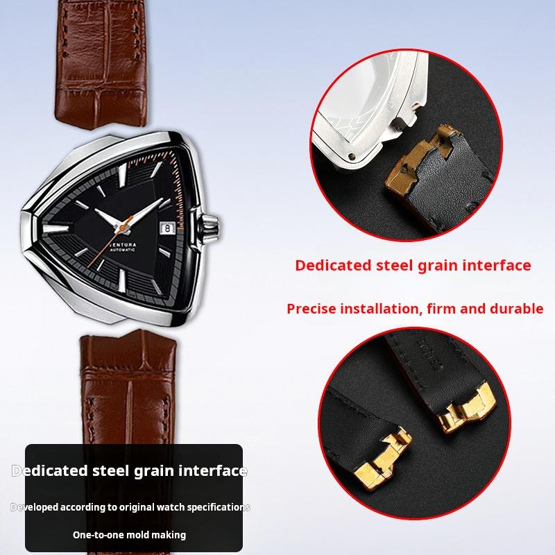Für Hamilton VENTURA Presley 80. Jubiläum H24535331/H24525331/H24585331 Lederarmband Uhrenarmband Herren Schwarz Braun Armband