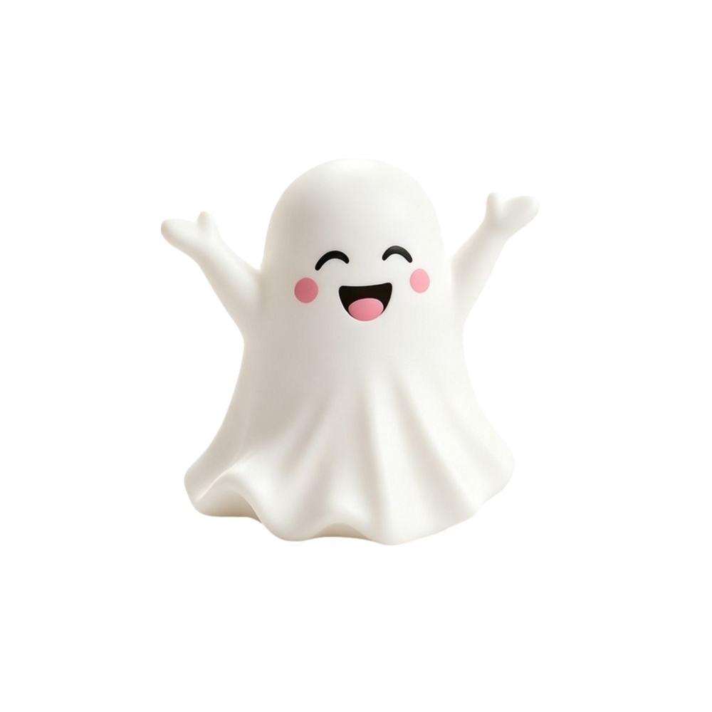 Smiling Faces Ghost Figurines Flocked Texture Ghost Pen Holder Mini Ornament  Desktop Decoration