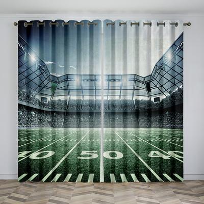 Tunnelzug-Fenstervorhang für Schlafzimmer und Wohnzimmer, Moderne Graffiti-Kunst, Basketball- und Fußball-Thema