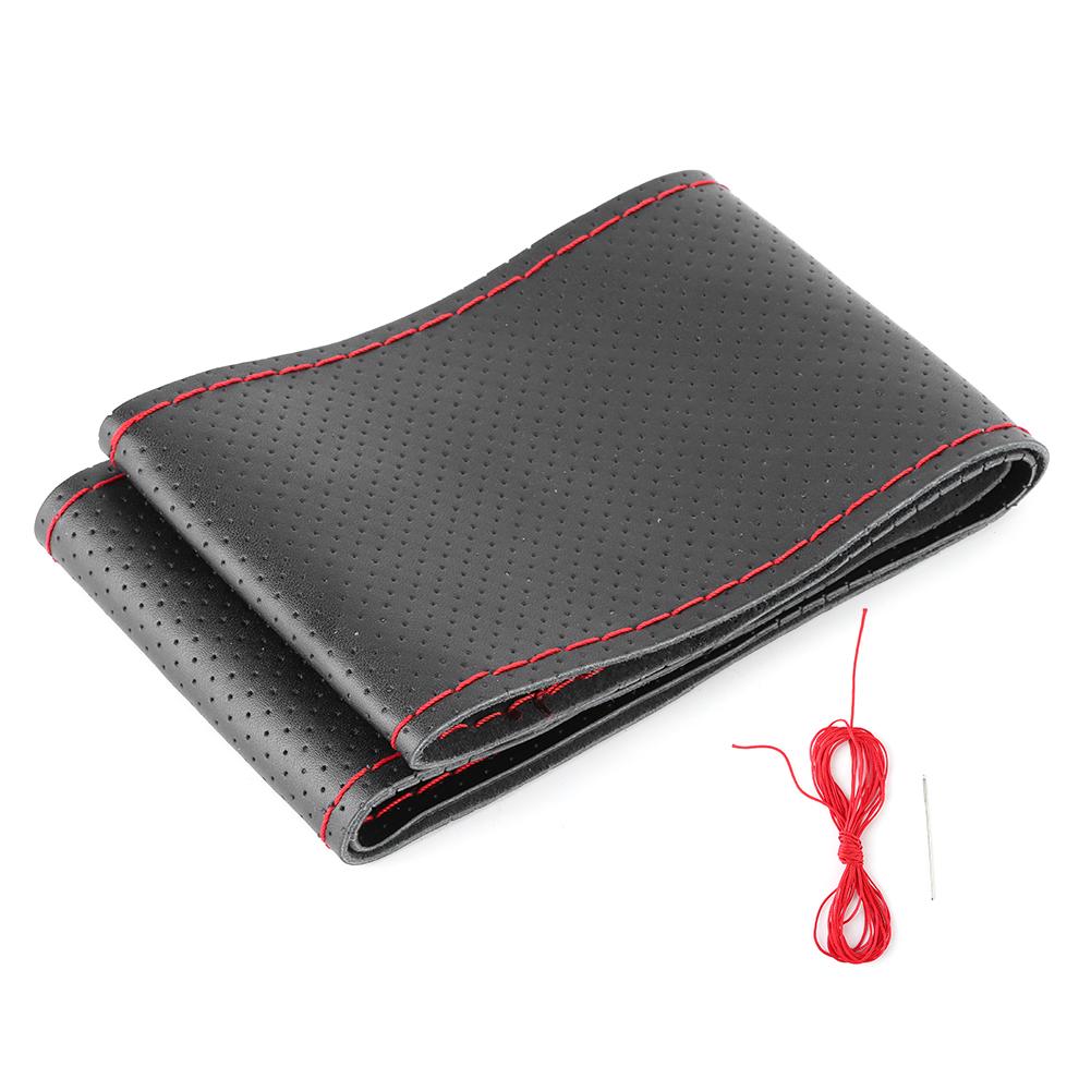 

38cmCelsius15in Car Steering Wheel Wrap Cover Full Perforated Leather Hand Stitching with Needle and Thread