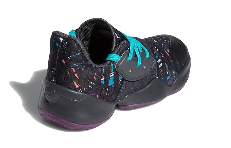 adidas Harden Vol. 4 C Breathable Low Top Children's Basketball Shoes Black Blue Kids' EF9945