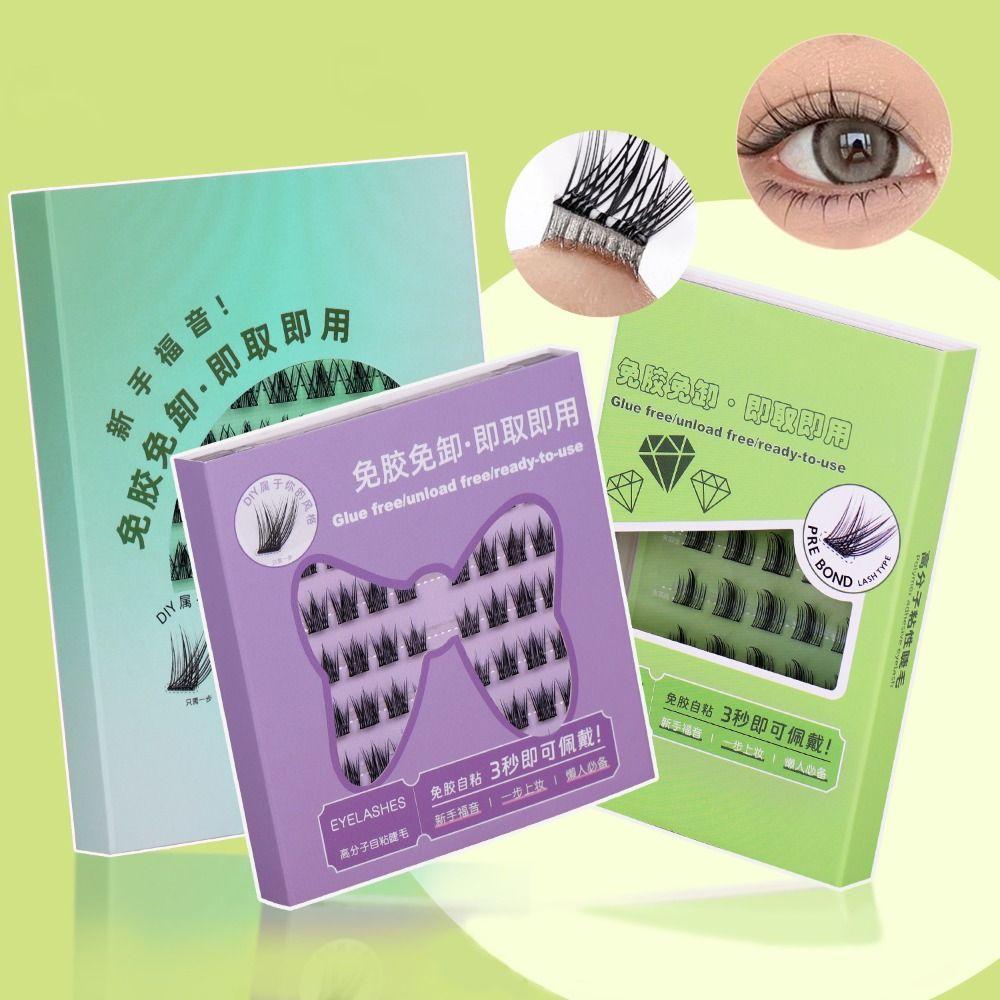 Soft Lash Individual Clusters Glue-free Lashes Self Adhesive Press on Lashes  Eyelash Extension