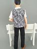 1set 1/6 Boy Doll Clothes For Ken Doll Painted Flower Shirt & Black Pants Trousers For Barbie Boyfriend Ken Prince Dolls Kids Toy