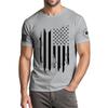 Menns moteriktige avslappede Independence Day trykte t-skjorte med rund hals og korte ermer