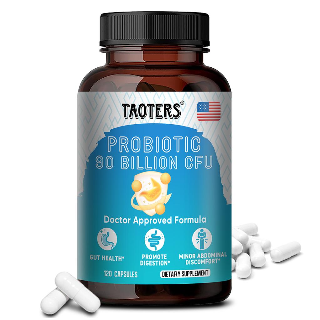 

Taoters composite probiotic capsules support intestinal digestion and immunity with 90 billion CFU and 120 capsules 120 capsules