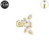 Titanium F136 Moon Threaded Cartilage Stud Earrings - Trendy European & American High-End Fashion