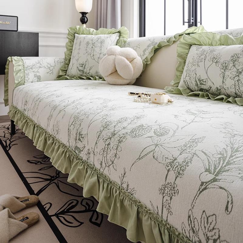 French Retro Sofa Cushion, Universal In All Seasons, Non-Slip And Dirt-Resistant Seat Cushion, Advanced Chenille Sofa Cover Cover Cloth