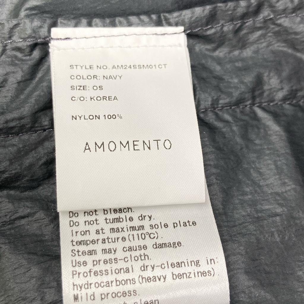 AMOMENTO GK0-24000-A Grey nylon hooded long coat coat F grayUsed