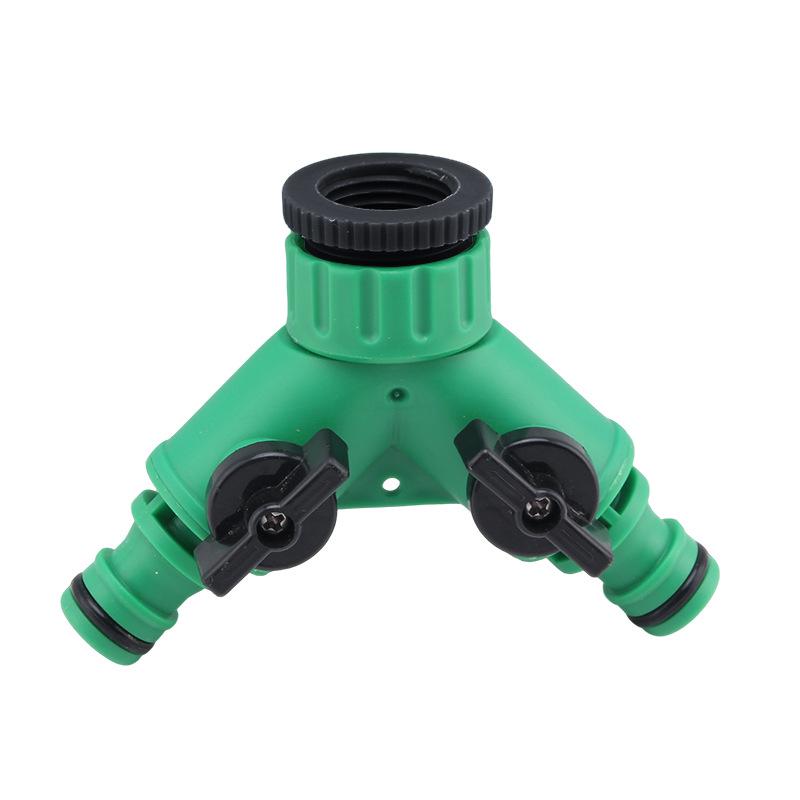 Y-Type Water Pipe Hose Diverter: 1-to-2 Male Thread Faucet Quick Connector