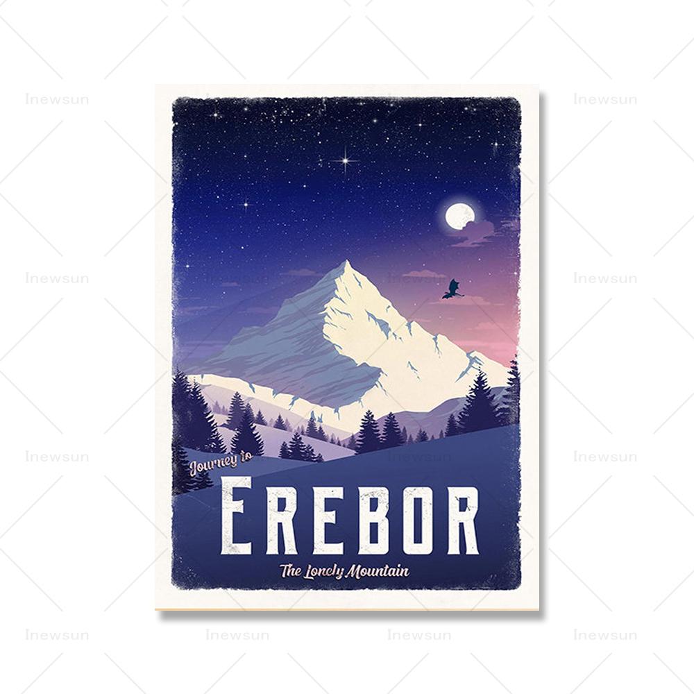 

Erebor Wall Art Холст Картина Винтаж Пейзаж Абстрактные Печать и Постер Картины Путешествия Подарок Гостиная Домашний Декор 21x30cm No Framed