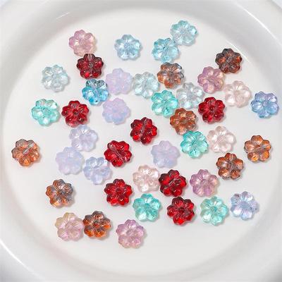 14mm 10pcs/bag Glass Cherry Blossom Beads DIY Bracelet Necklace Earrings Jewelry Accessories