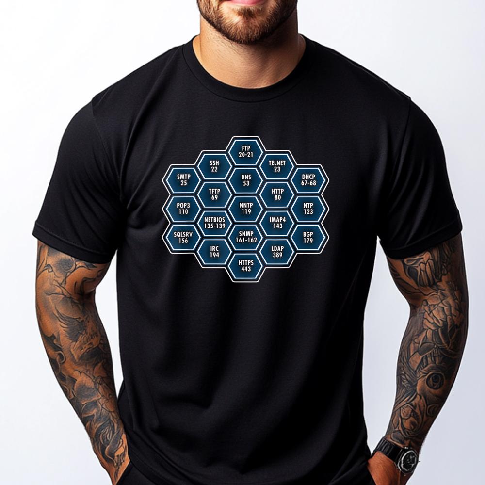 Cyber Security Port Numbers Hacker Wholesale Tshirts 100 Pcs Band Tshirts Korean