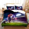 Hořící Fotbalová Sada Povlaku na Peřinu King Size Pro Kluky Ženy Muže Modrá a Červená Plamen Povlečení Polyesterový Potah na Přikrývku Sport