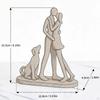 Paar und Hund Skulptur Statue Sammlung Moderne Familienfiguren Heimdeko für Bücherregal Geschenk