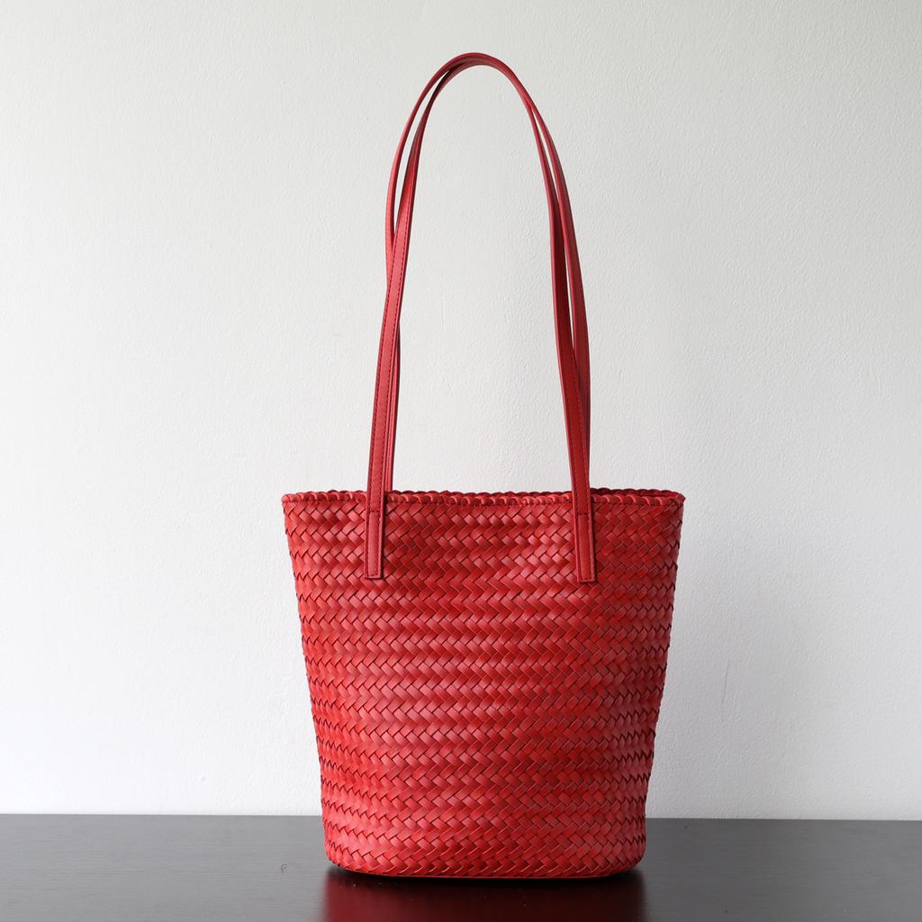 Öffentlich Leichte Lammleder Handgefertigt Gestrickte Achseltasche Schlichtes Design Echtes Leder Handtasche
