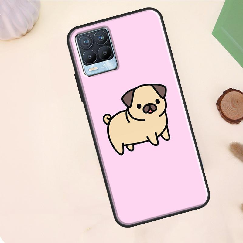 Funny Pug Dog Case For Realme C67 C71 C63 C61 C55 C51 C53 C35 C65 C75 11 12 13 14 Pro Plus GT6 GT7 15 Pro