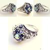 Elegant Creative Fashion Vintage Hollowed Out Multicolour Flower Ring Silver Ring