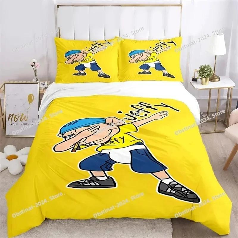 3D Print Cartoon SML Jeffy Bedding SetDuvet Cover Comforter Bed Set Quilt Cover PillowcaseKing Queen Twin Size Boys Girl Adult