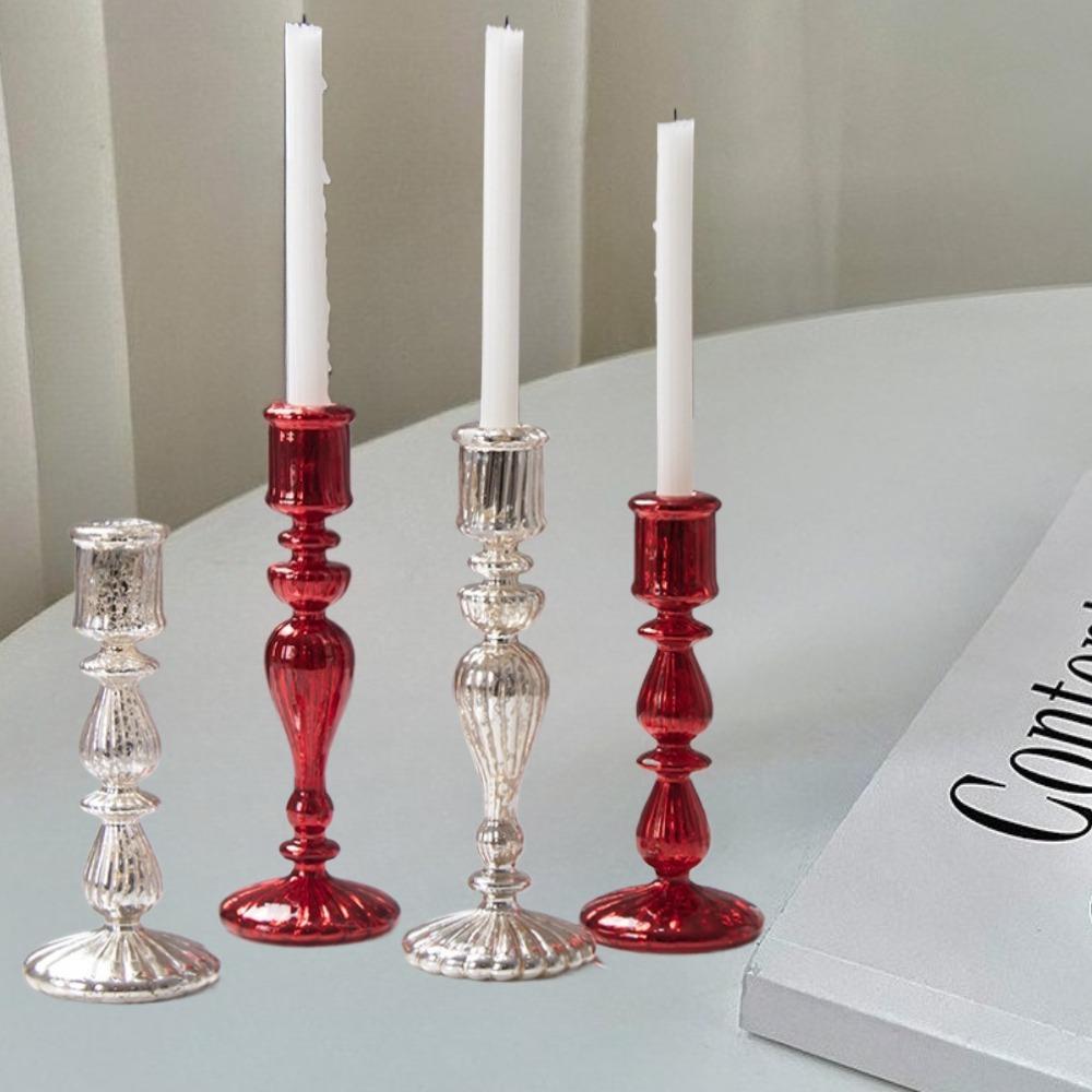 Vintage Glasljushållare Romantisk Ljusmiddagsdekoration Bröllopsbordsdekorationer Tillbehör Heminredning
