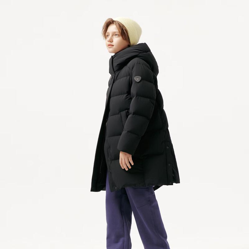 Tanboer Unisex Kids' Mid-Length Hooded Goose Down Winter Jacket 5550706A
