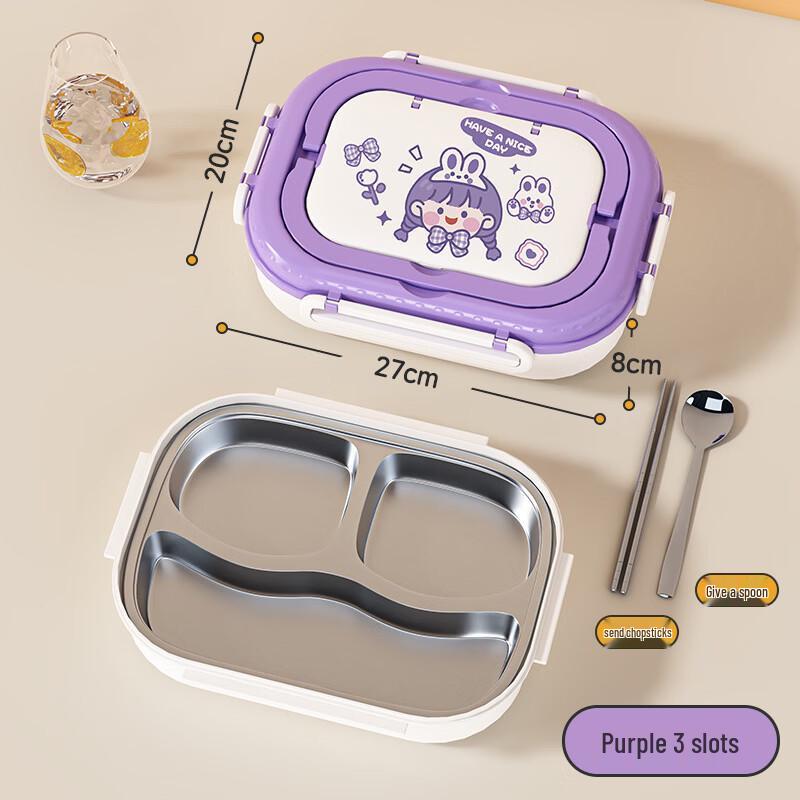 Jun Kaiwei 304 Stainless Steel Partitioned Lunch Box