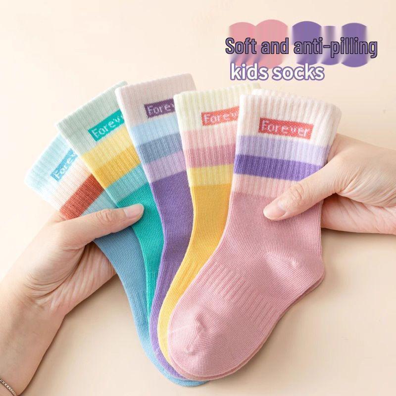 Children's Pink Princess Socks: Autumn & Winter Lace Rabbit Design