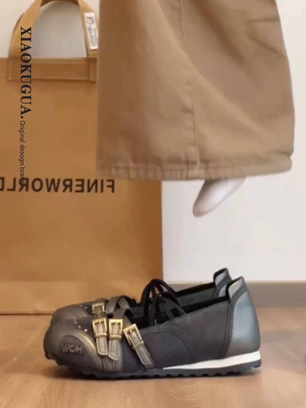 

Medieval Mary Jane shoes women s 2025 summer new retro niche splicing ballet style shallow mouth single shoes flat and comfortable 40