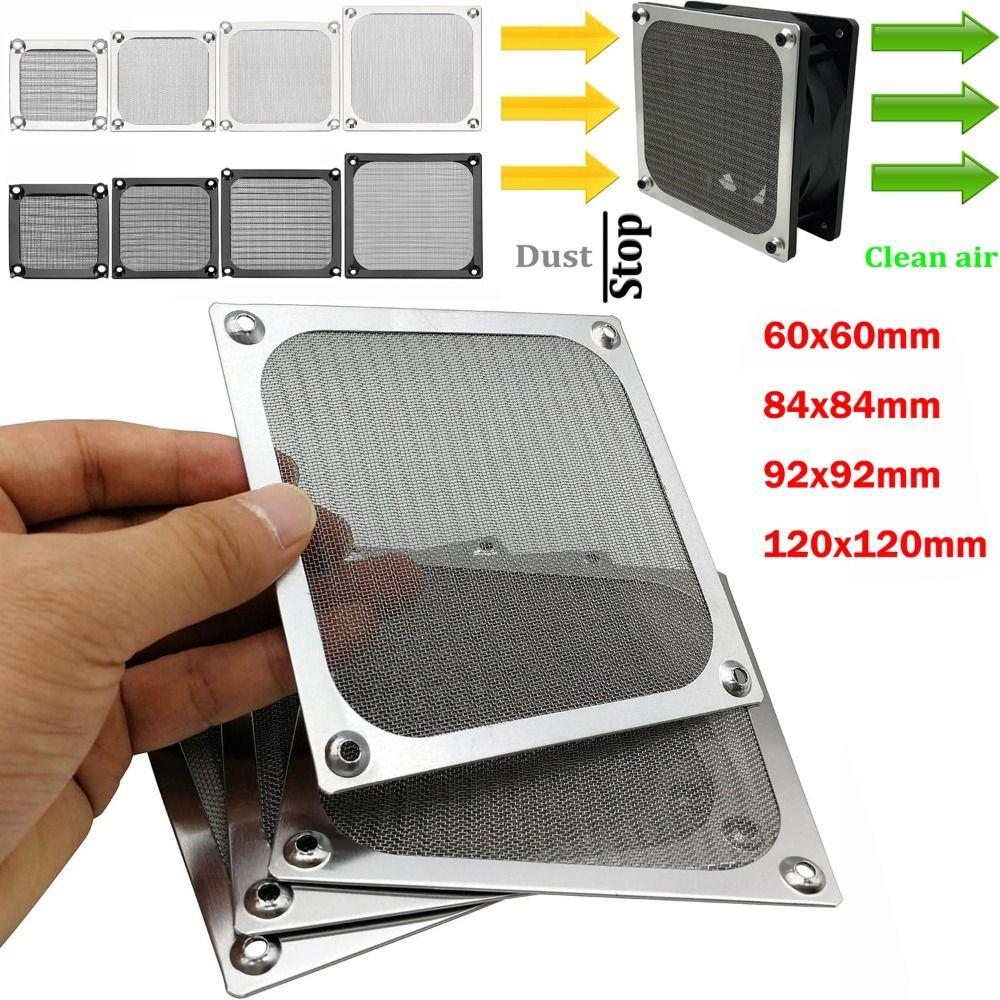 Protective Cover Anti Rust Computer Fan Filter Grills Aluminum Silver Black Dust Filter Cover Cooling Fan Cover Computer Cooling