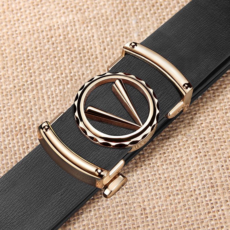 Men'S Toothless Automatic Buckle Does Not Punch Holes, Automatic Buckle Suit Youth Belt