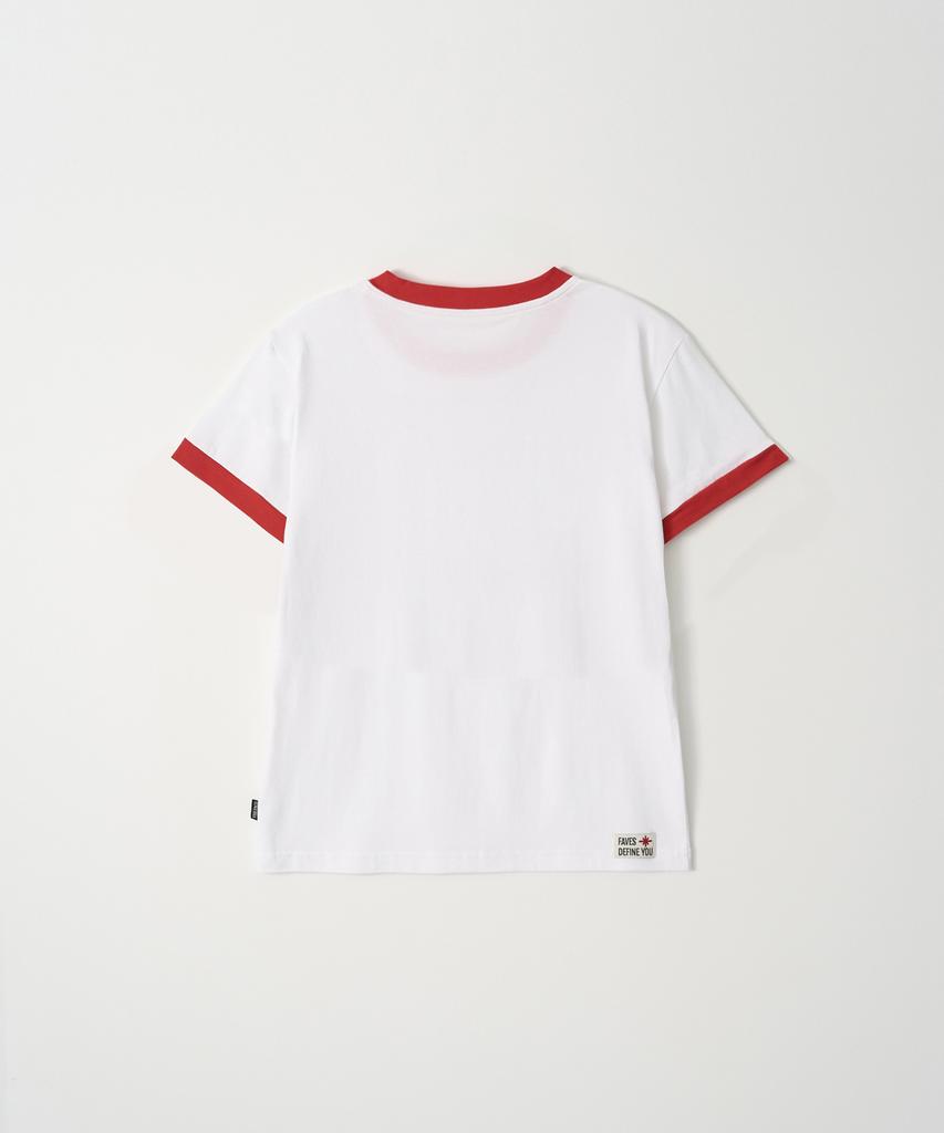 THE FACO Core Logo Ringer Tee White