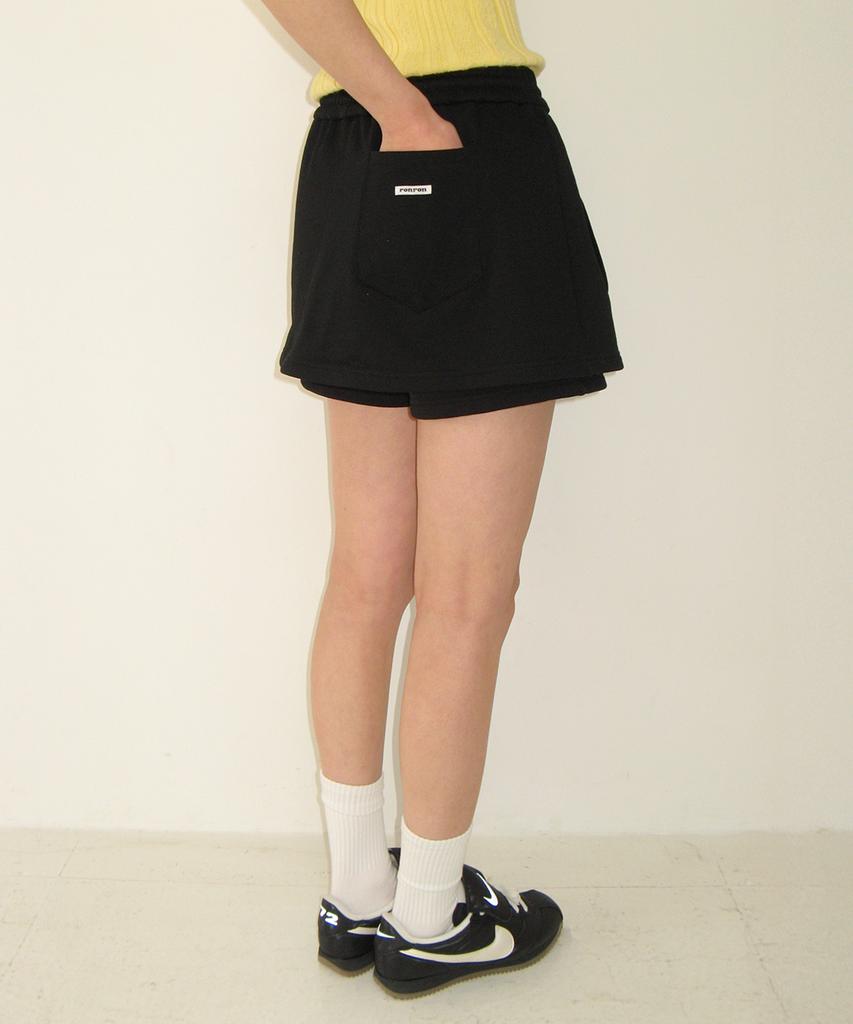 RONRON Front Pocket Skirt Pants Black