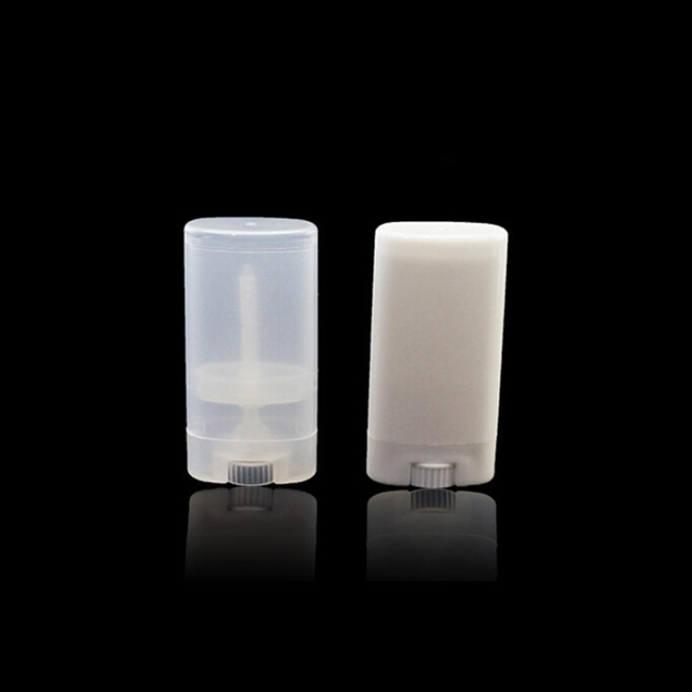 1X 15G Empty Oval Lip Balm Tubes Twist Deodorant Soap Containers White Clear