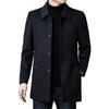 Luxury Men's Korean-Style Mid-Length Double-Sided Wool Trench Coat with Winter Lapel