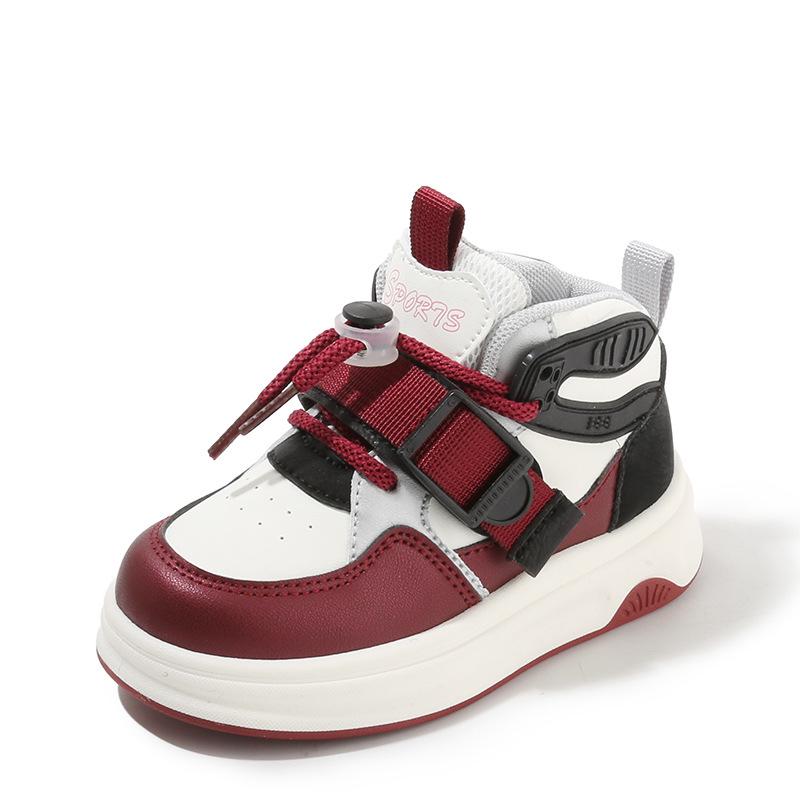 

Kids High-Top Casual Sneakers - Spring/Autumn Collection for Boys & Girls Size 21-26, Set of 6 Pairs вина червоного кольору