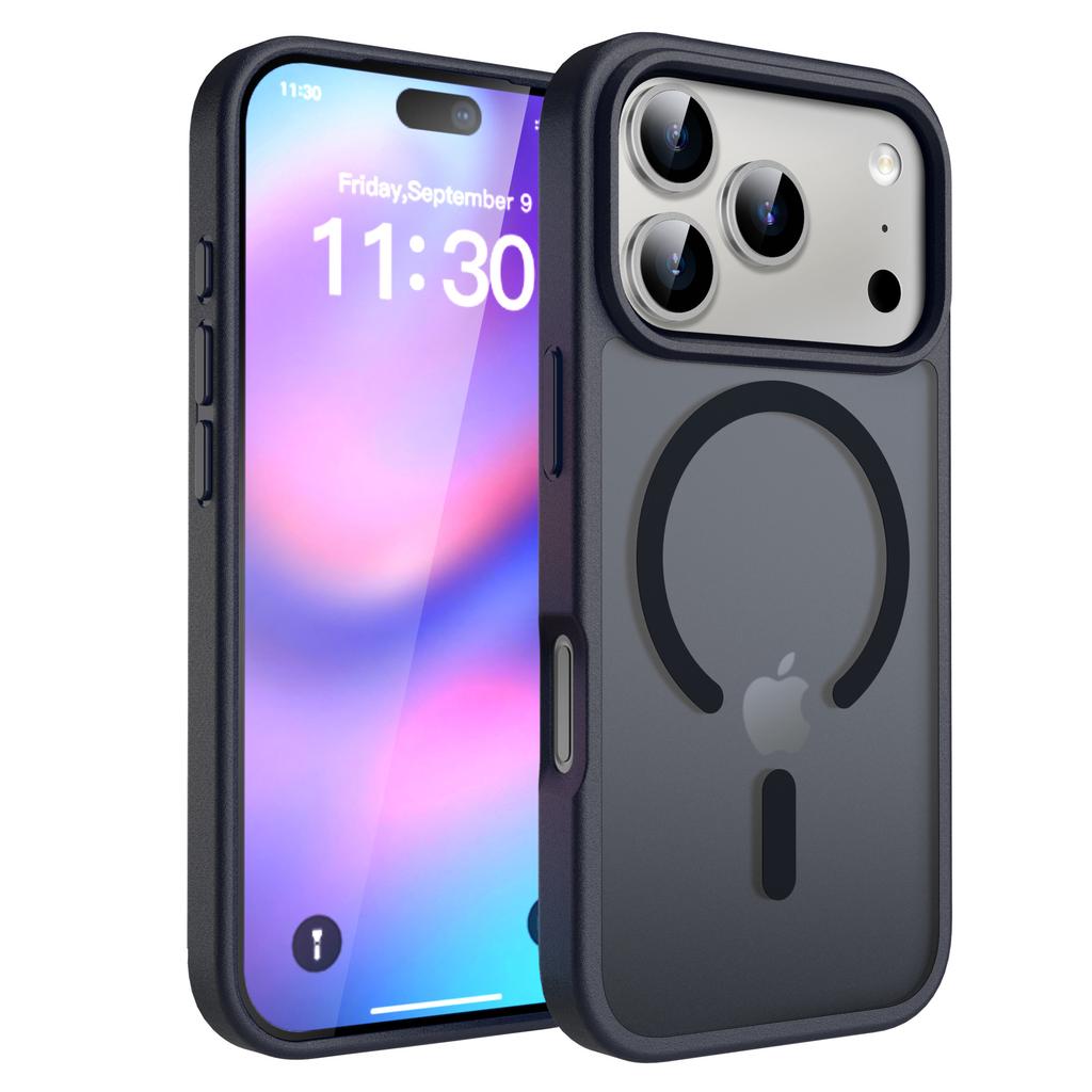 Magnetic Sandblasted Texture Dual-Function Case for iPhone 17 Drop-Proof Apple iPhone 16 Pro Max Protective Cover