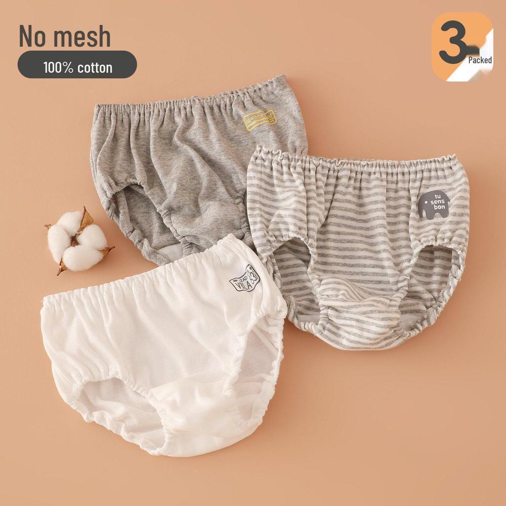 3-Pack Boys' Four Seasons Cotton Briefs - Breathable, No-Pinch Student Underwear
