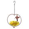 Outside Hummingbird Bird Feeder, Weather-proof Metal Butterfly Bird Bath, Hanging Feeding Bowl for Outdoor Garden Patio Yard