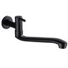 Portable Black Mop Pool Tap Brass Wall Type Bathroom Faucet Rotating Extended Bibcock Toilet Taps For Balcony Wash-basin